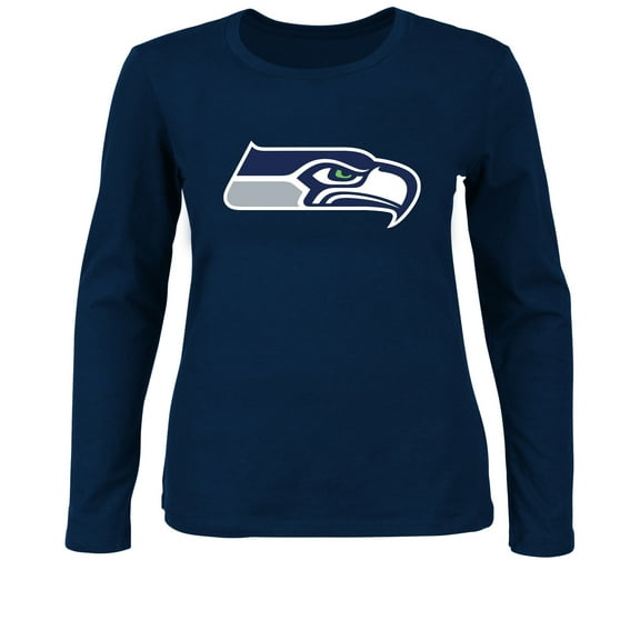 Women's Fanatics College Navy Seattle Seahawks Plus Size Long Sleeve T-Shirt