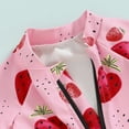 thumbnail image 5 of Bagilaanoe Toddler Baby Girl One-Piece Swimsuit Strawberry Print Short Sleeve Zipper Rashguard Swimwear 6M 9M 12M 18M 24M 3T Kids Jumpsuit Bathing Suit, 5 of 8