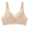 thumbnail image 2 of YWDJ Sleep Bras for Women Plus Size Back Closures Lounge Bras No Wires Comfortable Bras Adjustable Straps Full Coverage Push up Wrap Bras Padded Plus Size Lace Comfy Bras Solid Bras Beige 44, 2 of 9