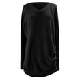thumbnail image 4 of EDFBUYKRS Fall Button Down Shirts for Women Solid Color Long Sleeve Blouses Fall Work Casual Tops with Pocket L, 4 of 5