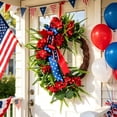 thumbnail image 6 of Miwamany 4th of July Wreath, Patriotic Wreaths for Front Door, Red White Blue Spring Summer Door Wreaths for Independence Day, Wreath for Front Door Wall Window Home Porch Decor, 6 of 7