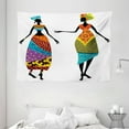 thumbnail image 1 of African Woman Tapestry, Tribal Ladies in Traditional Costume Silhouettes Ethnicity Elegance Vintage, Wall Hanging for Bedroom Living Room Dorm Decor, 80W X 60L Inches, Multicolor, by Ambesonne, 1 of 2