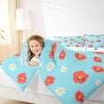 thumbnail image 4 of Homewish Lovely Daisy Flower Queen Comforter Set,Cartoon Floral Bedding Sets,Red Blue Bedding Comforter Set For Girl,Microfiber Bedroom Decor Reversible,3-Piece, 4 of 8