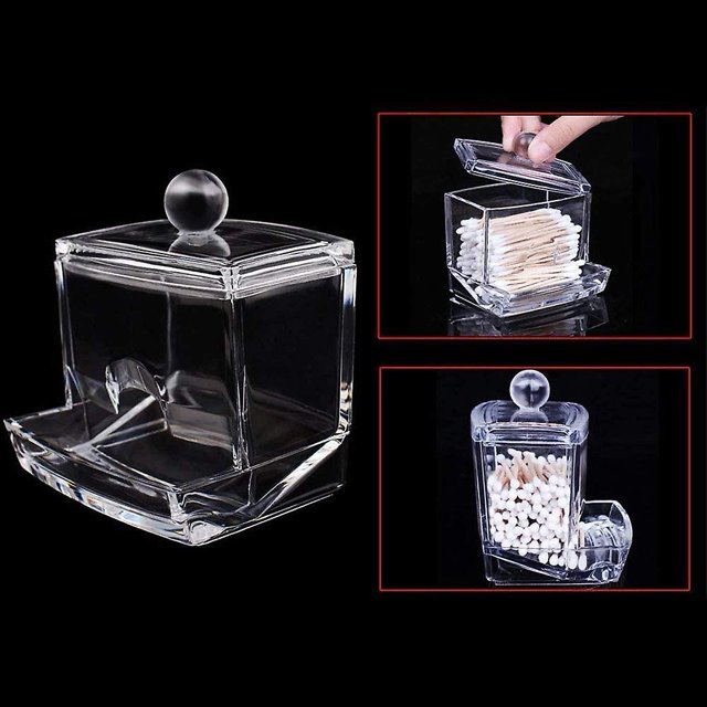 Soporte para hisopos de algodón YEJLMXG Dispensador de almacenamiento Color transparente