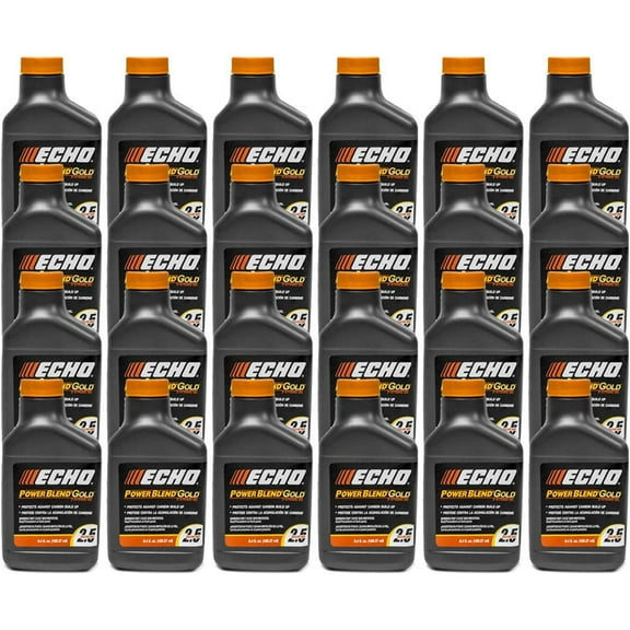 24 Pack of Echo PowerBlend Gold 2-Stroke Engine Oil 6.4 oz Bottle 50:1 Mix for 2.5 Gallons 6450025S-24PK
