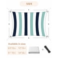 thumbnail image 5 of Turquoise Navy Blue Striped Sun Shade Sail 14'x18' Rectangle Outdoor Shade Canopy, Farmhouse Stripe Art Porch Shades Outdoor Sun Blocking Screen, Sunshade Cloth Covers for Patio/Deck/Garden, 5 of 5