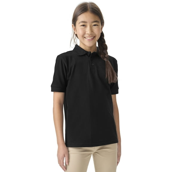 Classroom School Uniforms Adult Short Sleeve Pique Polo CR832X, 2XL, SS Black