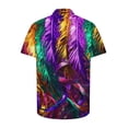 thumbnail image 6 of KeShDi 4x Men Button Up Short Sleeve Shirt Broadcloth Men's Carnival Printed Button Collar Mid Length Shirt Top Multicolor 5X, 6 of 6