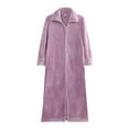thumbnail image 4 of HNMKIU Plus Size Jumpsuits for Women Soft Pajamas with Full Zipper Front Cozy Oversized Loungewear for Relaxing and Sleeping Purple,XXXL, 4 of 4