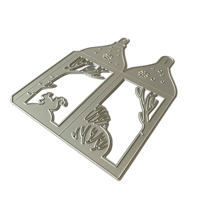 Inteprter Xmas Metal Stencil Lantern Handmade Templates Mould Crafts Photo Dies Stamps Cards Tools Album Embossing Frame DIY Artesanía Numero 3