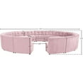 thumbnail image 7 of Maklaine 15-Piece Modular Contemporary Velvet Sectional Sofa in Pink, 7 of 7
