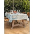 thumbnail image 2 of Outdoor Tablecloth with Umbrella Hole and Zipper, Blue Octopus Coastal Rectangle Table Cloth 60x102 Inch Waterproof Tablecloth, Coral Summer Beach Nautical Ocean Beige Picnic Table Cover for Patio, 2 of 7