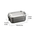 thumbnail image 4 of Stainless Steel Double Layer Lunch Compartment Lunch Student Square Outdoor Style Fresh Keeping Air Tight Containers for Smell Side of Fridge Storage Refrigerator Organization And Storage Glass Food, 4 of 4
