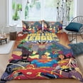thumbnail image 2 of Liga de la Justicia Conjunto de sábanas temático, trío de piezas, cómodo y amigable con la piel, diseño único, regalo de decoración para el hogar para familiares, amigos y fans, 90 cm * 190 cm, 2 of 6