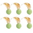 thumbnail image 1 of piezas de lindo juguete para gatos, bola de sisal con plumas, juguete interactivo para gatitos, juguete para interiores, 1 of 5