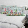 thumbnail image 3 of Easter Bunny Gnomes Pillow Covers, Linen Long Throw Pillow Case, Spring Easter Eggs Floral Teal Wood Holiday Pillow Protector Decorative Cushion Cover for Living Room/Bedroom 16" x 24", 3 of 8
