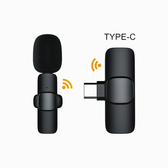EDTara Sans Fil Lavalier Microphone Réduction du Bruit 48khz Radio en Temps Réel Mini Type-c Micro Compatible pour Téléphone Android