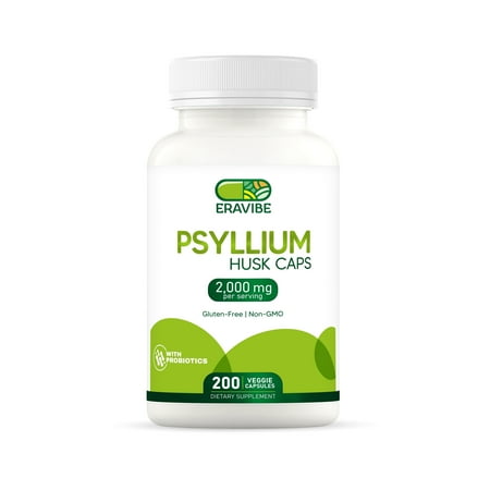 Psyllium Husk Capsules with Probiotics, 200 Count, Plant-Based