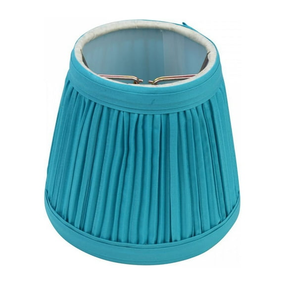 Renovators Supply Blue Lamp Shade 4-inch Fabric Clip-On Traditional Style Shades