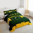 thumbnail image 3 of jejeloiu Football Sport Game Queen Comforter Set,Rugby City Bedding Comforter Set For Boys Teens Reversible 3-Piece, 3 of 8