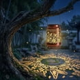 thumbnail image 4 of Solar Metal Lantern Outdoor Hanging Tabletop Decorative Light with Handle Cutout Pattern Cylinder Design for Garden Patio, 4 of 5