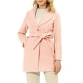 thumbnail image 1 of Abrigo De Invierno Midi Con Cinturón Y Un Solo Pecho Para Mujer Rosa claro S, 1 of 6