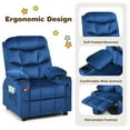 thumbnail image 5 of Infans Kids Youth Recliner Chair Velvet Fabric w/Cup Holder & Side Pocket Blue, 5 of 7