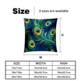 thumbnail image 5 of Peacock Feathers Pillow Covers Set of 2 with Unique Patterns - Available in 16x16, 18x18, and 20x20 Inches for Various Occasions - Pillow Inserts Included, 5 of 6