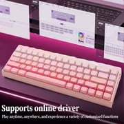 AULA Hero 68 HE 60% Wired Gaming Keyboard with Hall Effect Magnetic Switches, Adjustable Actuation, Rapid Trigger, RGB Backlight, Pink Gradient( Side-Printed, Black king Switch)