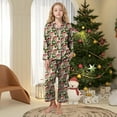 thumbnail image 2 of Gubotare Kids Plaid Christmas Pajamas Girls Little Big Girls Pajamas Long Sleeve PJs Pajamas Size 11-12 (Khaki,11-12 Years), 2 of 6