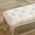 thumbnail image 5 of Dycanpo 45.2'' Bedroom Bench Seat Beige Linen, French Upholstered Ottoman Bench, 5 of 9