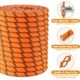 thumbnail image 5 of Double Braided Arborist Rigging Rope - 1/2 in X 100 ft 48 Strands Outdoor Pulling Heavy Duty Polyester Bull Rope for Swing Tree Work Camping Rescue Hiking Logging - Orange, 5 of 7