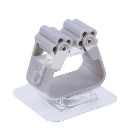 

Wall Mounted Mop Holder Bathroom Toilet Lavatory Broom Mop Gripper Adhesive Wall Hanger Grey DTOWER