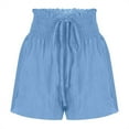 thumbnail image 5 of Shorts for Women 2026 Summer Elastic High Waist Drawstring Smocked Wide Leg Flowy Casual Beach Shorts, 5 of 8