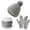 Grey, variant on COM1950s Hat and Gloves, Gloves for Winter, European and Winter Knitted Warm Gloves Hats Scarves Three Piece Set with Thick Velvet and Hat, Warm Winter Gloves, Hats and Gloves