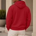 thumbnail image 6 of UDAUDU Mens Fleece Hoodie Long Sleeves Casual Pullover Drawstring Hooded Sweatshirt with Kangaroo Pocket Cozy Basic Hoodies for Men Red L, 6 of 9