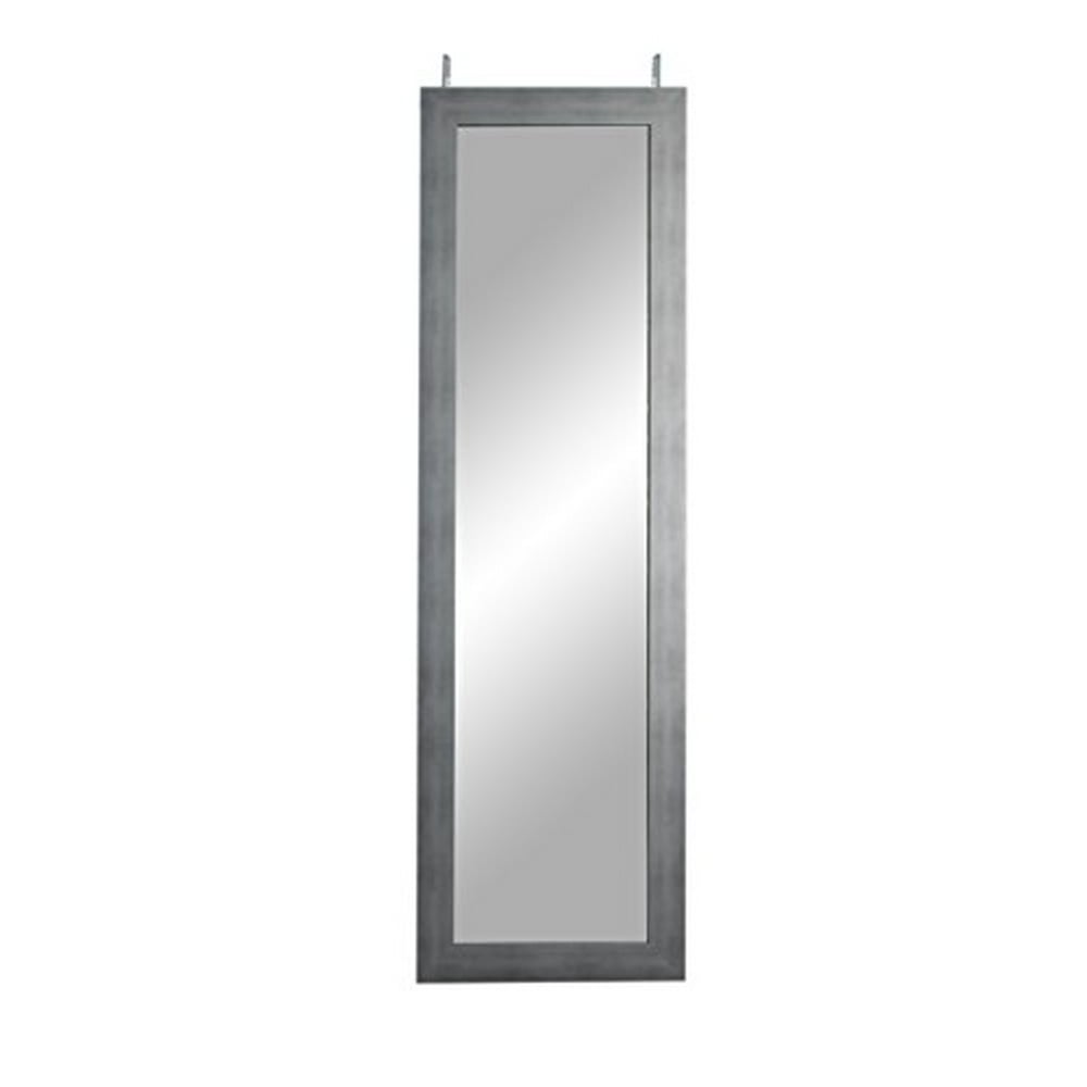 Cool Muted Silver Over the Door Full Length Mirror