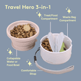 thumbnail image 3 of Sweet Paws Travel Hero 3-in-1 Portable Pet Food Container – Blush Pink, 3 of 10