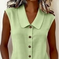 thumbnail image 6 of Kezqiaxn Womens Plus Size Tops Summer Sleeveless Collared Loose Button Down Shirts Dressy Work Business Blouses Fashion Clothing, 6 of 7