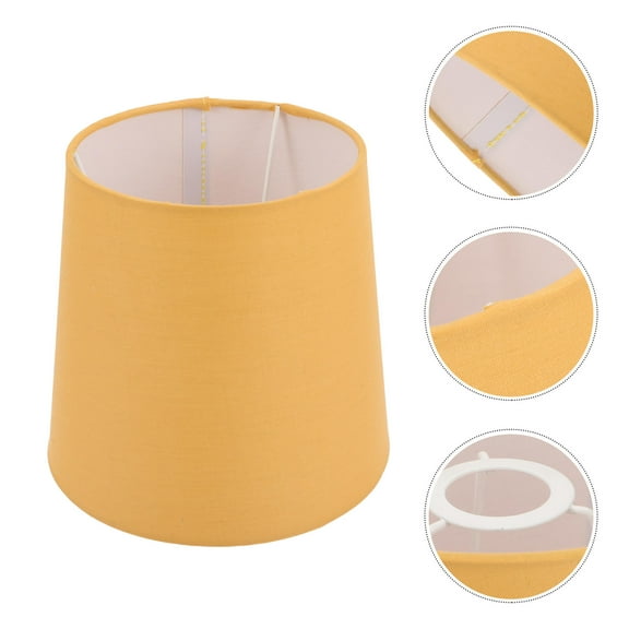 Raindrops Simple Yellow Conical Cloth Lamp Shade for Desk and Table Lamps