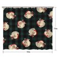 thumbnail image 5 of Green and Black Christmas Plaid Santa Pattern Shower Curtain 84"x72" ,Bathroom Decorative Shower Curtains Set with 12 Hooks,Modern Waterproof Washable Shower Curtain, 5 of 6