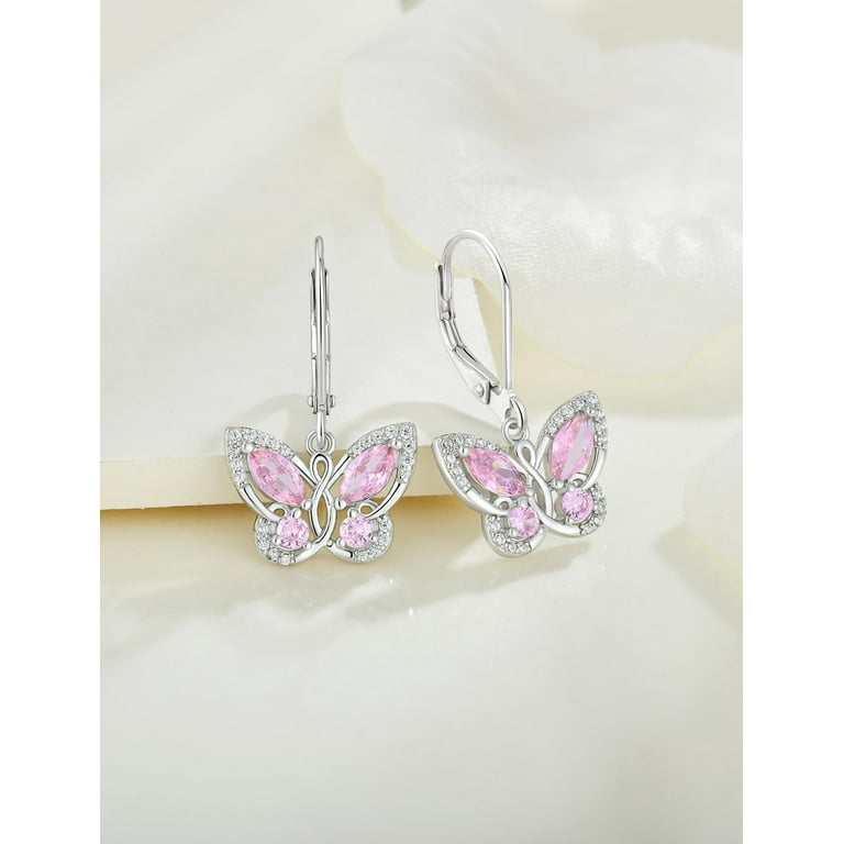 Sterling Silver Pink Tourmaline Filigree Lever Back Earrings Sterling Silver Pink Tourmaline Filigree Lever Back Earrings