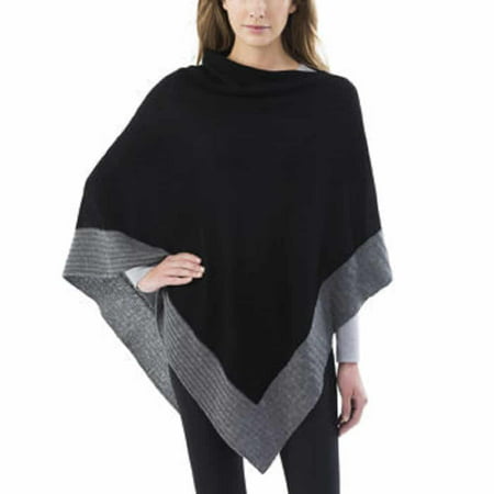 Womens Colorblock Cashmere Blend Travel Wrap Sweater