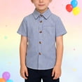 thumbnail image 4 of KAUOD Striped Shirts for Boys Short Sleeve Preppy Button Closure Polo Shirts School 𝗨niform Trendy Casual Collared Tops, 4 of 4