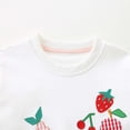 thumbnail image 5 of Girls Cotton Crewneck Sweatshirt Long Sleeve Fruit Applique Pullover Kids Casual Fall Top 2-7Y,Size 6-7 T, 5 of 9
