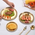 thumbnail image 4 of Pakyozj Stainless Steel Gold Plates 2 Set Round Dinner Dishes 8 Inch Metal Plates Great for Picnic,Outdoor Camping Plate,Shatterproof, Dishwasher Safe, 4 of 8
