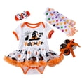 thumbnail image 3 of Toddler Baby Girls Outfits My First Halloween Letter Witch Hat Tutu Skirt Dress Set with Headband and Socks Clothes Set for Infants 6-12 Months, 3 of 7