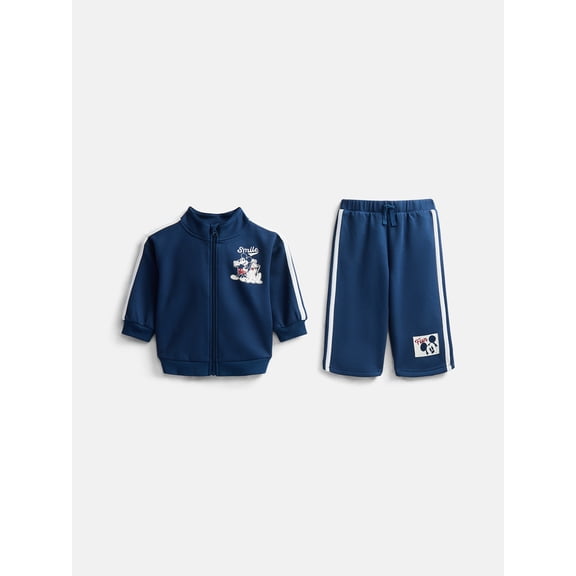 Mickey and Friends Baby Boys Full Zip Tracksuit, 2-Piece, Sizes 0/3M-24M