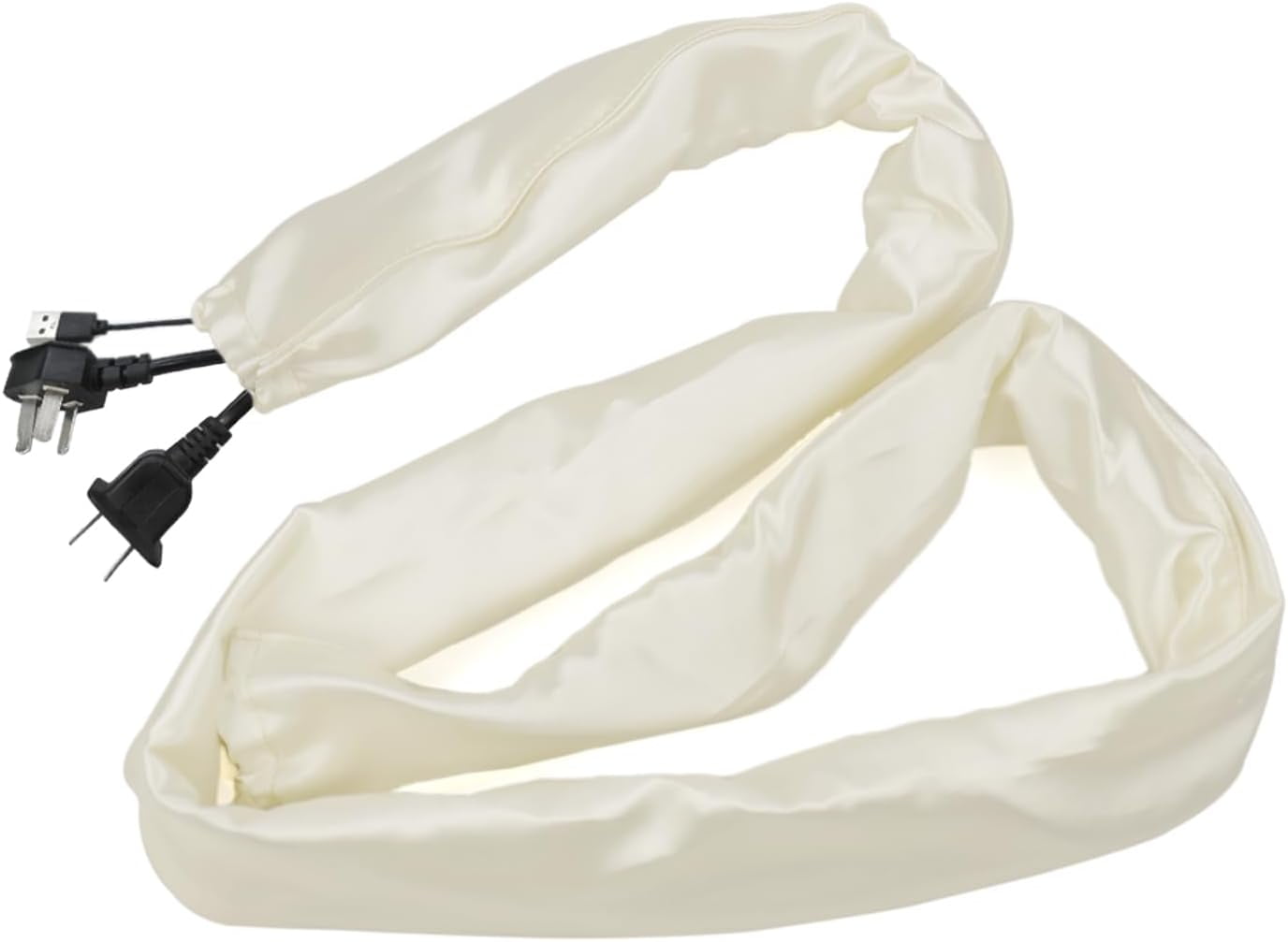 FEFEFW-2 Pack Satin Fabric Cord Cover Wire Cord Cover for Lamps Light Fixtures Lighting Wires Cable Management Hides Cables 6 Feet and 4 Feet Cable Sleeve