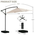 thumbnail image 4 of Autlaycil 10 FT Cantilever Patio Umbrella with Base, Hanging Offset Umbrella and Stand, Tilt - Beige, 4 of 7